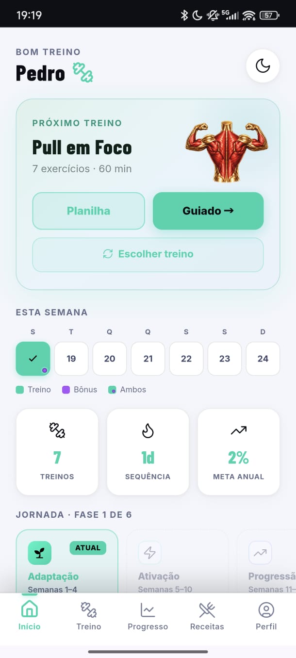 Rotina personalizada com atualizações mensais